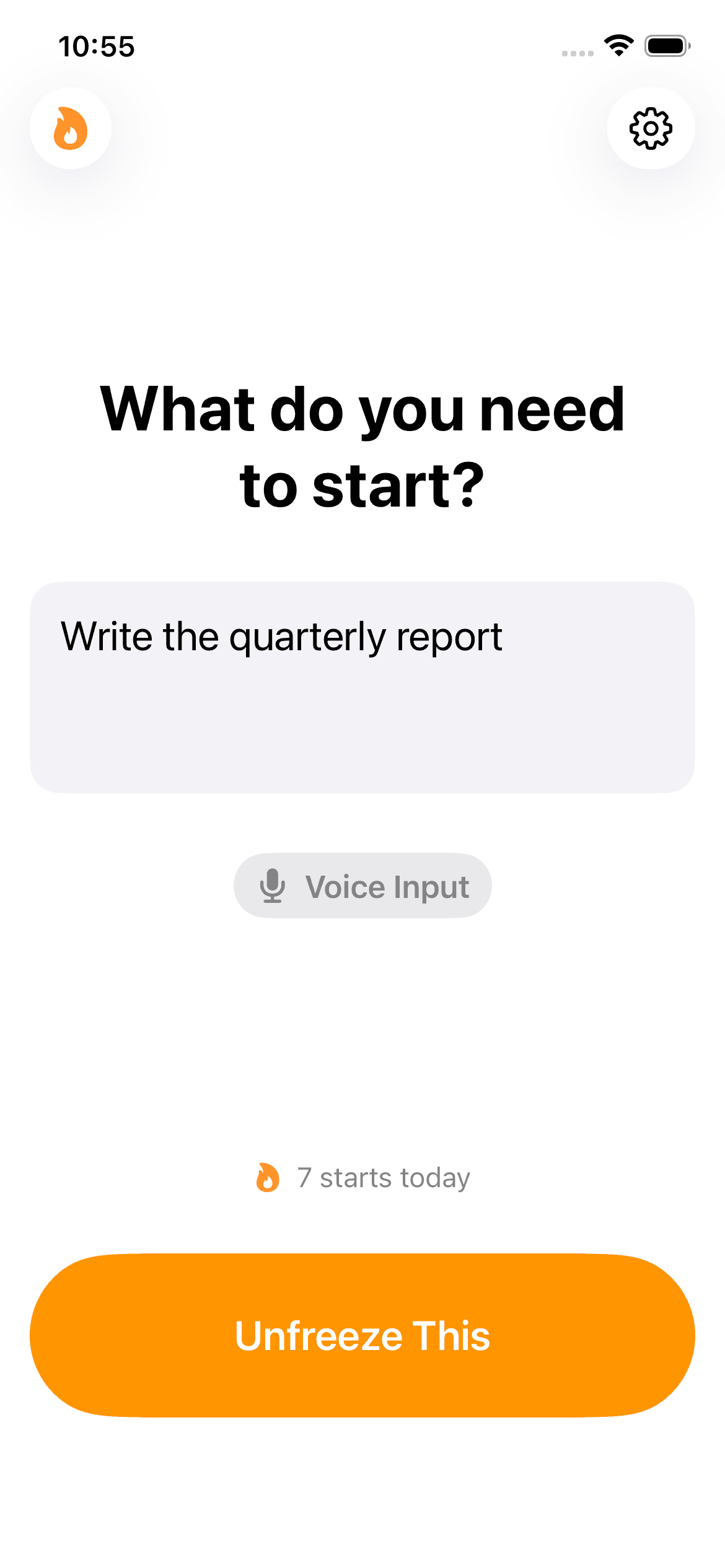Unfreeze app screenshot